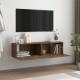 Barna tölgyszínű szerelt fa fali tv-szekrény 120 x 30 x 30 cm Barna tölgyszínű szerelt fa fali tv-szekrény 120 x 30 x 30 cm