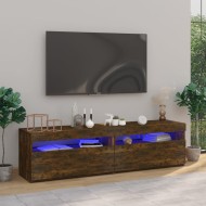 2 db füstös tölgyszínű tv-szekrény led-világítással 75x35x40 cm