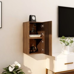 2 db barna tölgyszínű fali tv-szekrény 30,5 x 30 x 30 cm
