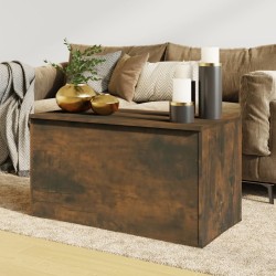 Füstös tölgyszínű szerelt fa tárolóláda 84 x 42 x 46 cm