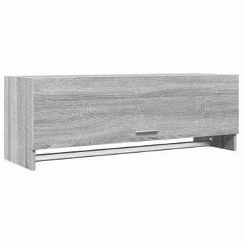 Szürke sonoma színű szerelt fa ruhásszekrény 100 x 32,5 x 35 cm