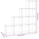 Betonszürke szerelt fa lépcsős könyvespolc 142 cm Betonszürke szerelt fa lépcsős könyvespolc 142 cm