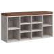 Betonszürke szerelt fa cipőtároló pad 103 x 30 x 48 cm