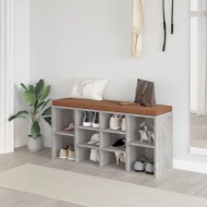 Betonszürke szerelt fa cipőtároló pad 103 x 30 x 48 cm