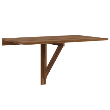 Barna tölgy szerelt fa összecsukható fali asztal 100x60x56 cm
