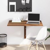 Barna tölgy szerelt fa összecsukható fali asztal 100x60x56 cm