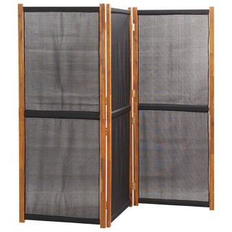 Fekete 3 paneles térelválasztó 210 x 180 cm