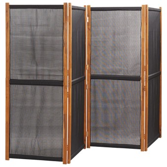 Fekete 4 paneles térelválasztó 280x180 cm