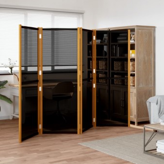 Fekete 4 paneles térelválasztó 280x180 cm