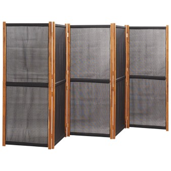 Fekete 5 paneles térelválasztó 350x180 cm