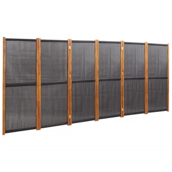 Fekete 6 paneles térelválasztó 420x180 cm