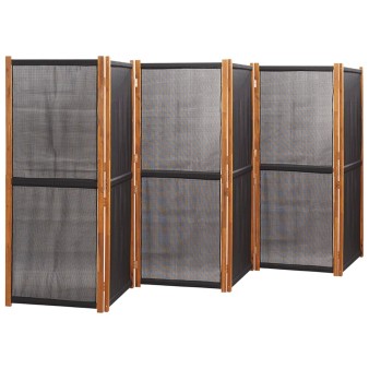 Fekete 6 paneles térelválasztó 420x180 cm
