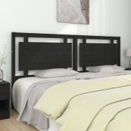 Fekete tömör fenyőfa ágyfejtámla 205,5 x 4 x 100 cm