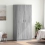 Szürke sonoma színű szerelt fa ruhásszekrény 80 x 52 x 180 cm