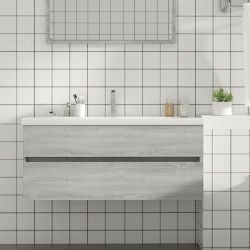 Szürke sonoma színű szerelt fa éjjeliszekrény 100x38,5x45 cm