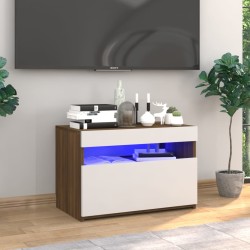 Barna -tölgy színű tv-szekrény led-lámpákkal 60 x 35 x 40 cm