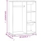 Barna tölgyszínű szerelt fa ruhásszekrény 80 x 40 x 110 cm Barna tölgyszínű szerelt fa ruhásszekrény 80 x 40 x 110 cm