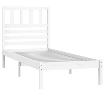 Fehér tömör fenyőfa ágy matrac nélkül 75 x 190 cm