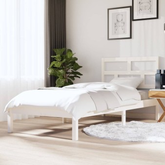 Fehér tömör fa ágykeret 90 x 190 cm (single)