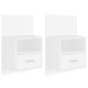 2 db fehér falra szerelhető szerelt fa éjjeliszekrény