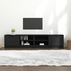 2 db fekete szerelt fa tv-szekrény 80 x 35 x 36,5 cm