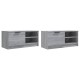 2 db szürke sonoma színű szerelt fa tv-szekrény 80x35x36,5 cm