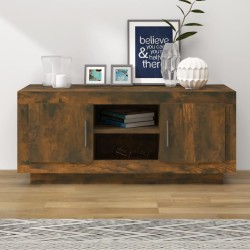 Füstös tölgyszínű szerelt fa fali tv-szekrény 102 x 35 x 45 cm