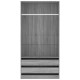 Szürke sonoma színű szerelt fa ruhásszekrény 100 x 50 x 200 cm