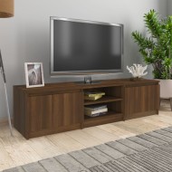 Barna tölgyszínű szerelt fa tv-szekrény 140 x 40 x 35,5 cm