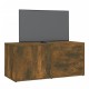 Füstös tölgyszínű szerelt fa tv-szekrény 80 x 34 x 36 cm Füstös tölgyszínű szerelt fa tv-szekrény 80 x 34 x 36 cm