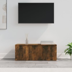 Füstös tölgyszínű szerelt fa tv-szekrény 80 x 34 x 30 cm