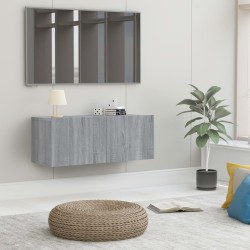 Szürke sonoma színű szerelt fa tv-szekrény 80x30x30 cm