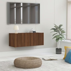 Barna tölgy színű szerelt fa tv-szekrény 80 x 30 x 30 cm