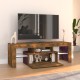 Füstös tölgyszínű tv-szekrény led-világítással 120 x 35 x 40 cm Füstös tölgyszínű tv-szekrény led-világítással 120 x 35 x 40 cm