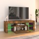 Füstös tölgyszínű tv-szekrény led-világítással 120 x 35 x 40 cm Füstös tölgyszínű tv-szekrény led-világítással 120 x 35 x 40 cm