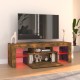Füstös tölgyszínű tv-szekrény led-világítással 120 x 35 x 40 cm Füstös tölgyszínű tv-szekrény led-világítással 120 x 35 x 40 cm