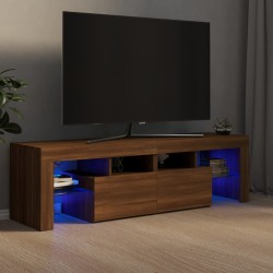 Barna tölgyszínű tv-szekrény led-lámpákkal 140 x 36,5 x 40 cm