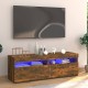 Füstös tölgyszínű tv-szekrény led-világítással 120 x 35 x 40 cm Füstös tölgyszínű tv-szekrény led-világítással 120 x 35 x 40 cm