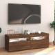 Barna tölgyszínű tv-szekrény led-lámpákkal 120 x 35 x 40 cm Barna tölgyszínű tv-szekrény led-lámpákkal 120 x 35 x 40 cm