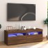 Barna tölgyszínű tv-szekrény led-lámpákkal 120 x 35 x 40 cm