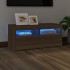 Barna tölgy színű tv-szekrény led-világítással 90 x 35 x 40 cm