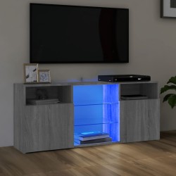 Szürke sonoma színű led-es tv-szekrény 120 x 30 x 50 cm