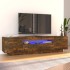 Füstös tölgyszínű tv-szekrény led-világítással 160x35x40 cm