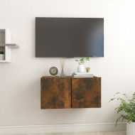 Füstös tölgy színű szerelt fa függő tv-szekrény 60 x 30 x 30 cm