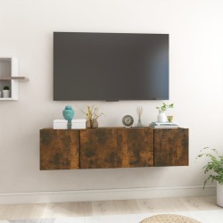 2 db füstös tölgy színű függő tv-szekrény 60 x 30 x 30 cm