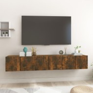 3 db füstös tölgy színű fa függő tv-szekrény 60 x 30 x 30 cm