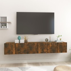 3 db füstös tölgy színű fa függő tv-szekrény 60 x 30 x 30 cm