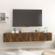 3 db füstös tölgy színű fa függő tv-szekrény 60 x 30 x 30 cm