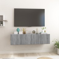 2 db füstös tölgyszínű szerelt fa függő tv-szekrény 60x30x30 cm