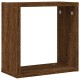 2 db barna tölgy színű fali kockapolc 30 x 15 x 30 cm